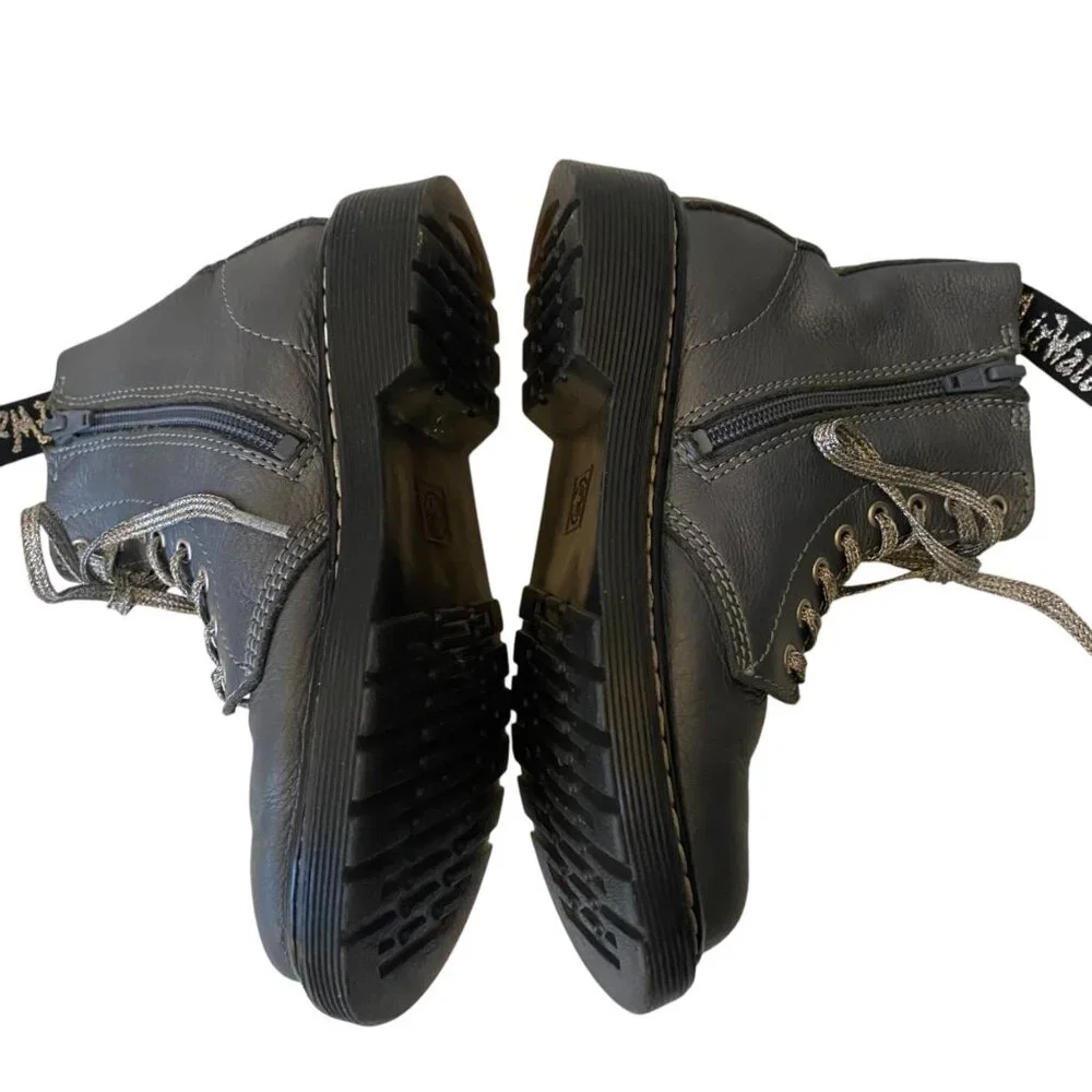Dr. Martens Pascal-J Blue Leather Lace-Up Boots US 1 EU 32 Youth Kids‎